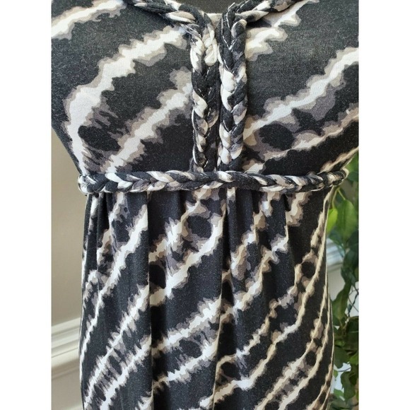 Soybu Women's Blue & White Cotton Round Neck Sleeveless Long Maxi Dress Size S - Picture 3 of 12